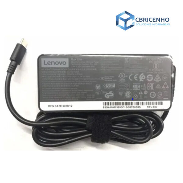 Cargador Lenovo 20V - 3.25A - Tipo C